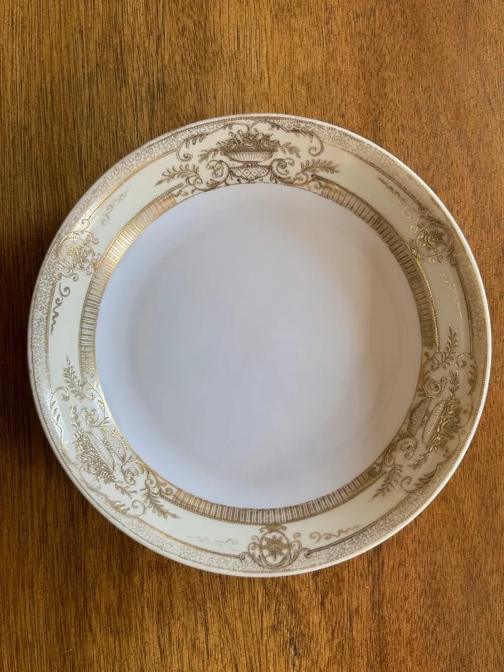 Vintage Noritake Fleurgold Salad Plate Japan Ivory Gold Tone Trim 8”